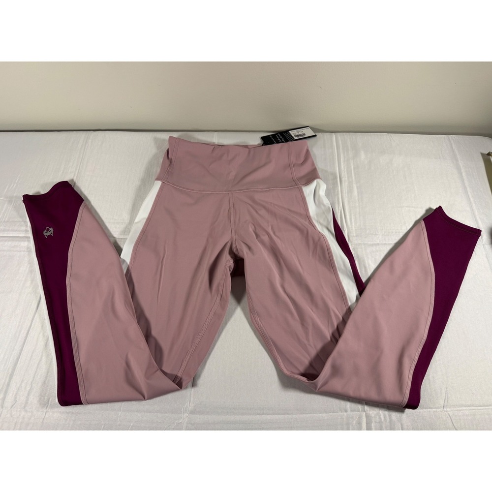 BNWT Greyson Soleil Color Block Leggings Dawn Pink Burgundy White Womens S